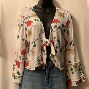 Blu Pepper tie front floral top